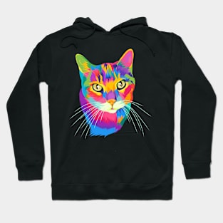 Colorful cat in abstract Hoodie